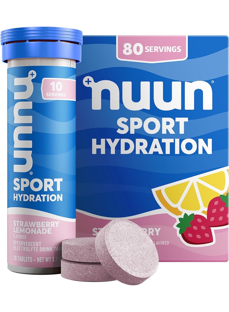 Nuun Sport: Electrolyte Drink Tablets, Strawberry Lemonade,(8 count)(Pack of 1)(10 servings each)