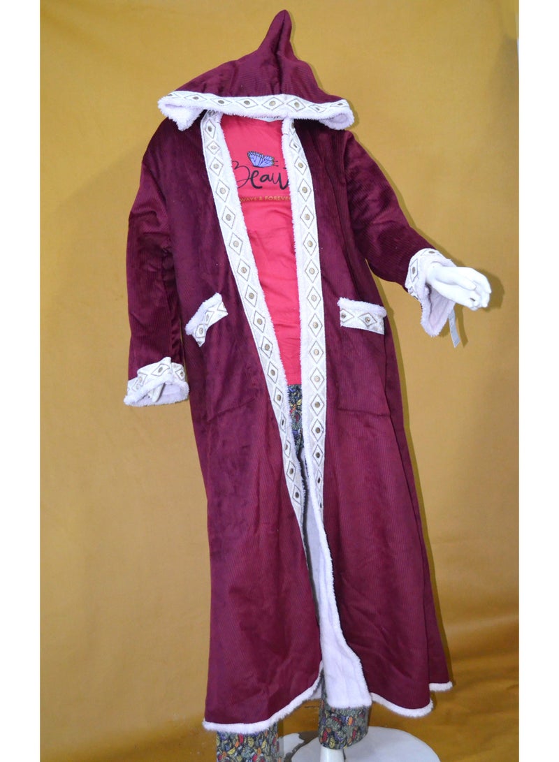 Women Winter Coat with Hoodie TA-YM02 RED - Image 1