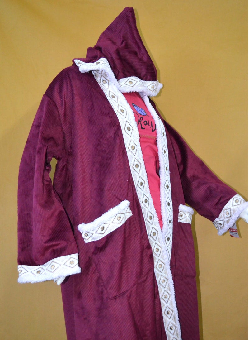 Women Winter Coat with Hoodie TA-YM02 RED - Image 2