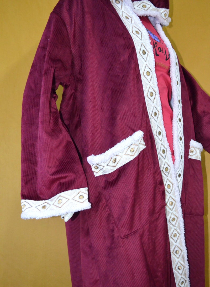 Women Winter Coat with Hoodie TA-YM02 RED - Image 4