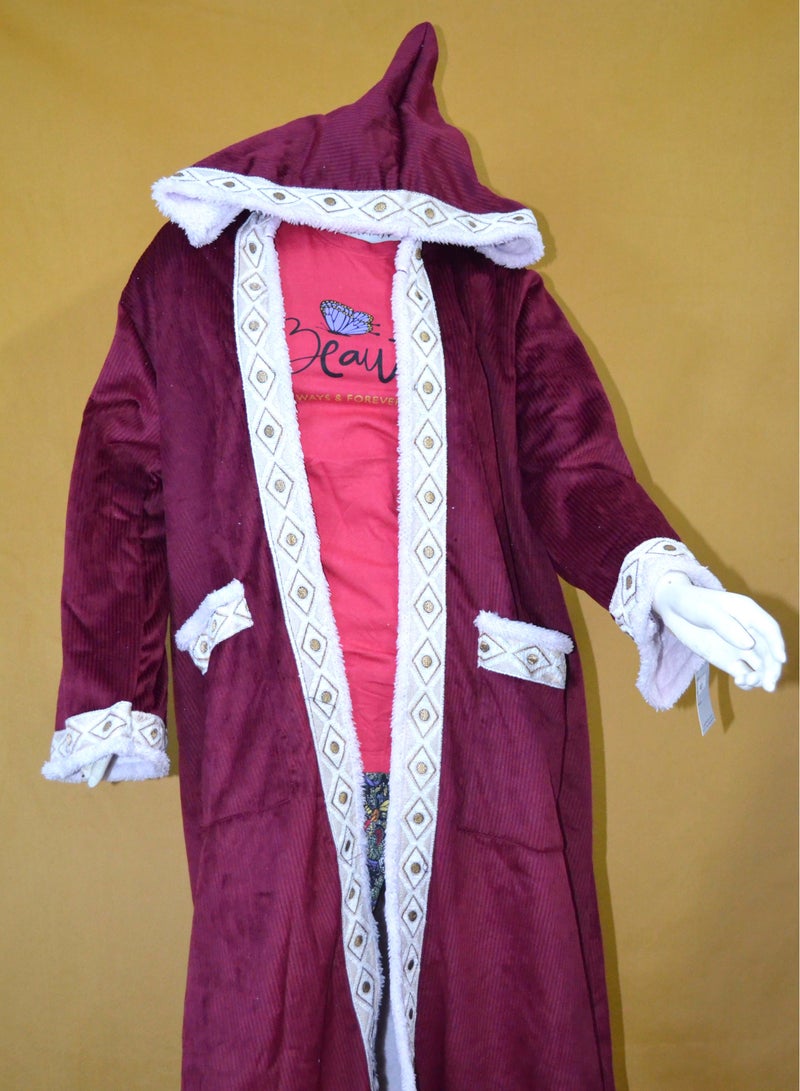 Women Winter Coat with Hoodie TA-YM02 RED - Image 5