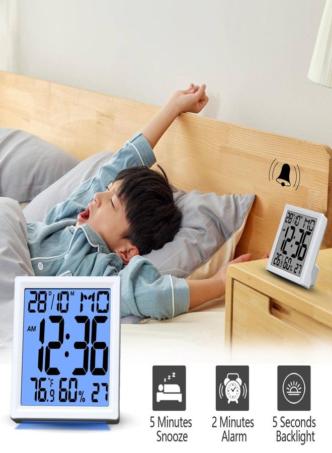 Timloon - Digital Alarm Clock for Bedroom, Large Number Display with Backlight, Alarm, Temperature and Humidity, 12/24H, Snooze, ℃/℉ Switching - Image 3