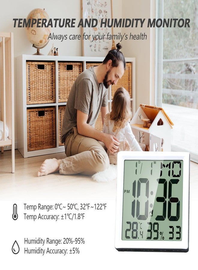 Timloon - Digital Alarm Clock for Bedroom, Large Number Display with Backlight, Alarm, Temperature and Humidity, 12/24H, Snooze, ℃/℉ Switching - Image 4