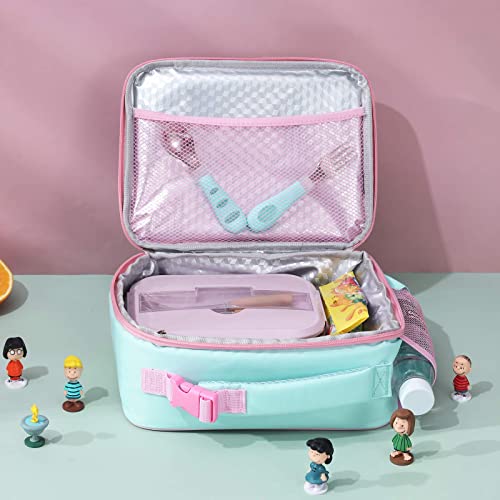 Amersun Kids Insulated Lunch Box, Lunch cooler with Water Bottle Holder, Keep Food Warm Cold School Lunch Bag for Kids Teen Girls Boys, Lunch Tote Bag for Children, Light Pink New - Image 2
