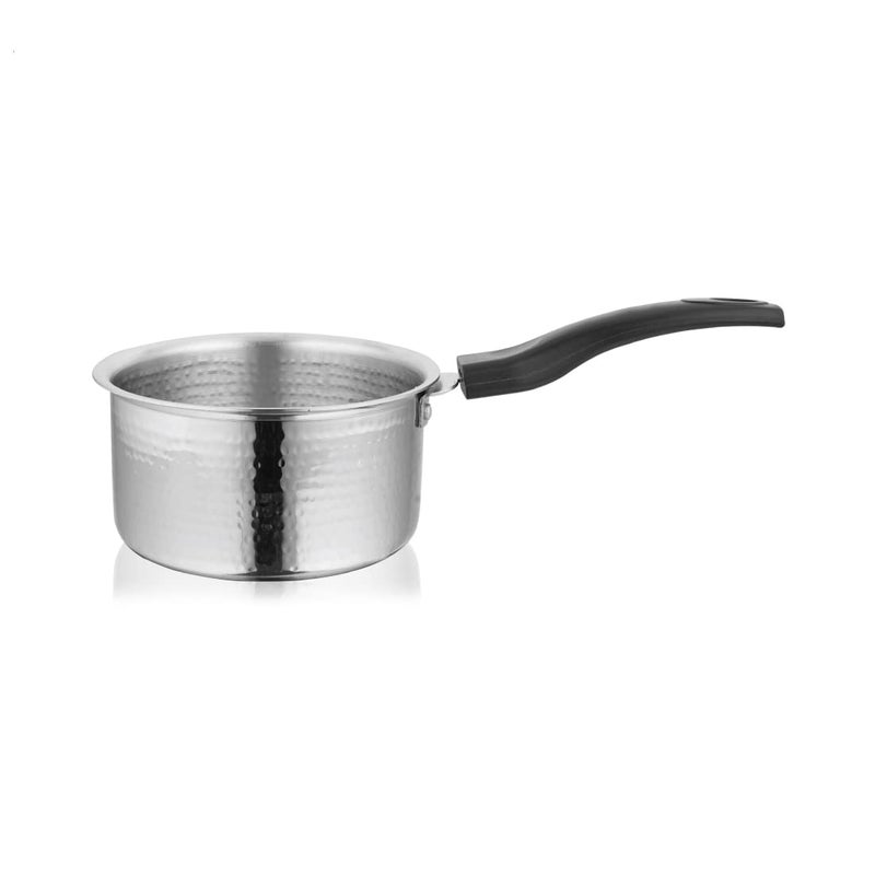 Shri & Sam Stainless Steel Heavy Weight Hammered Sauce Pan, 1.5 mm, 16 cm - Image 5