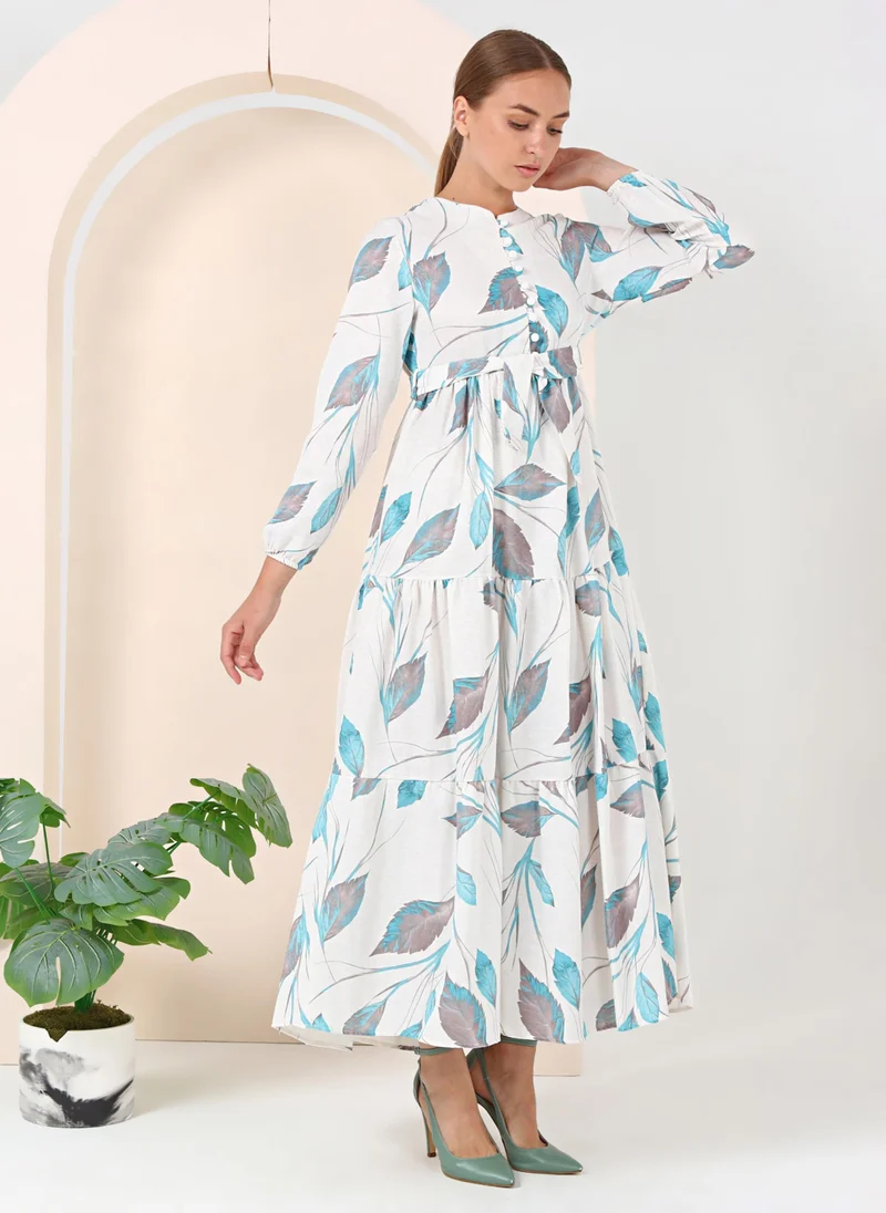 Bwest Floral Print Maxi Dress