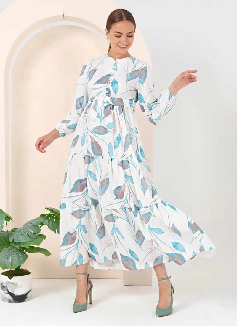 Bwest Floral Print Maxi Dress
