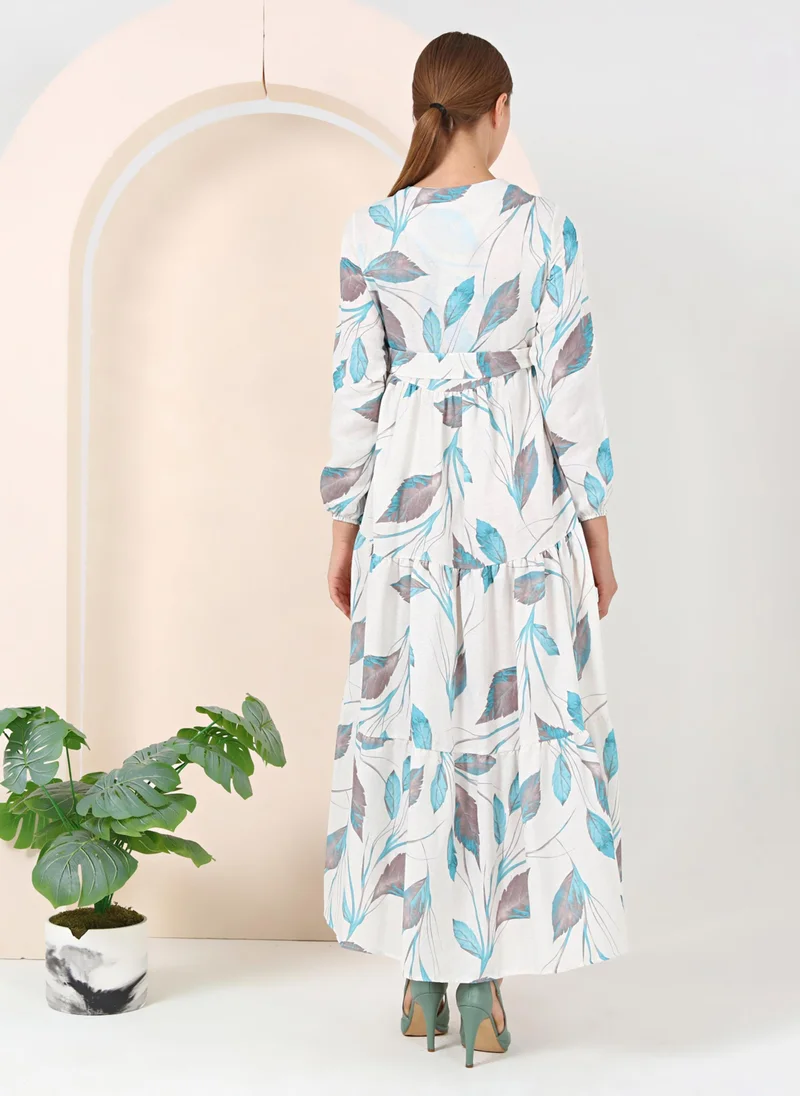 Bwest Floral Print Maxi Dress