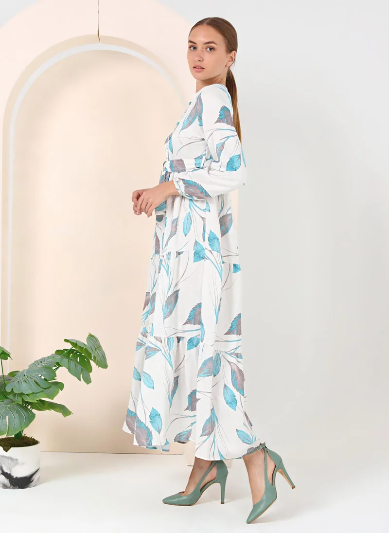 Bwest Floral Print Maxi Dress