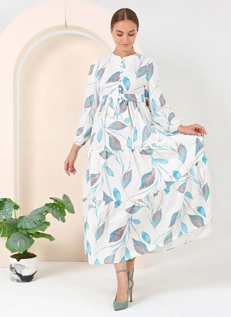 Bwest Floral Print Maxi Dress