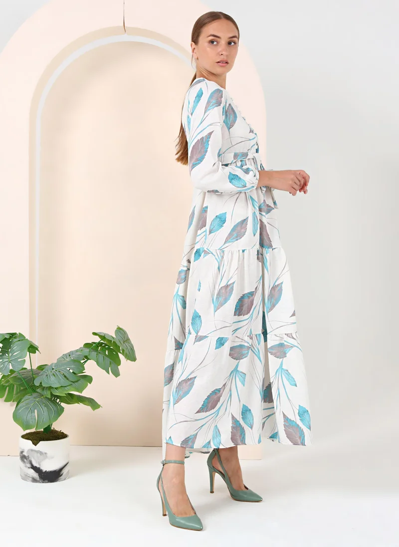 Bwest Floral Print Maxi Dress