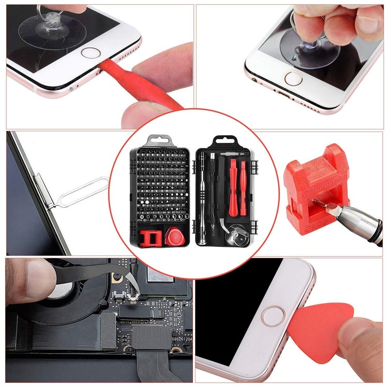 BUYFLUX 110 in 1 Precision Screw Driver Set for Smartphone, Mobile, Laptop, Tablet, Game Console and Household Repair Tool Kit (Black) - Image 4