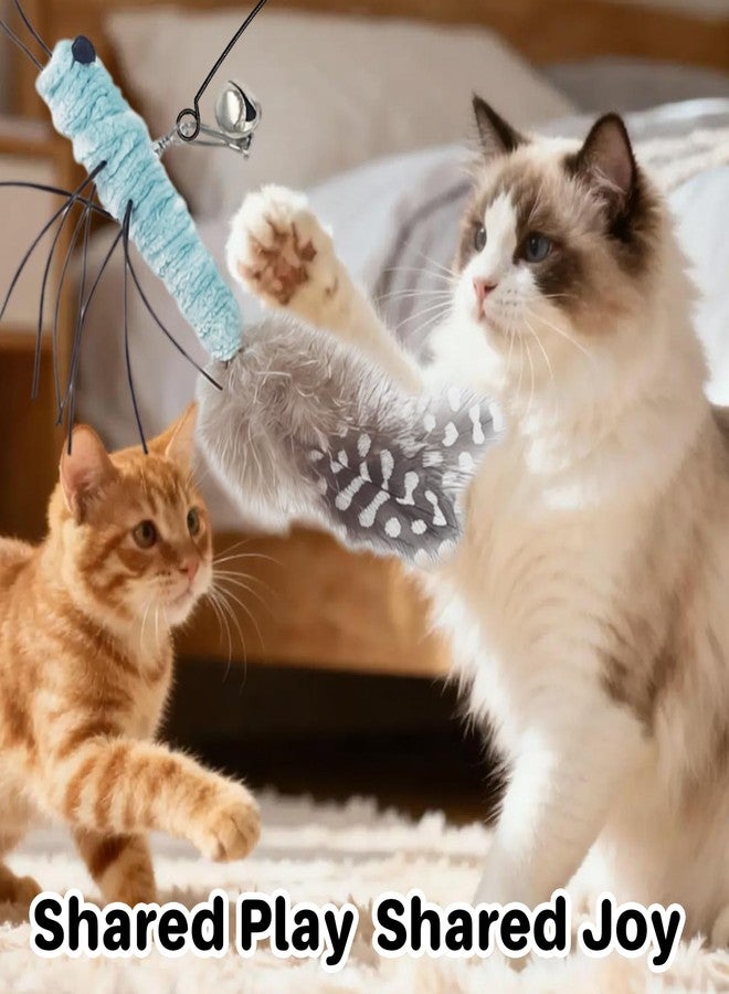Walfront Interactive Cat Toy, Blue Dragonfly Feather Replacement Wand for Indoor Cats & Kittens - Stimulates Hunting Instinct, Relieves Boredom & Anxiety, Happy & Engaging Play for Busy Cat Parents - Image 2