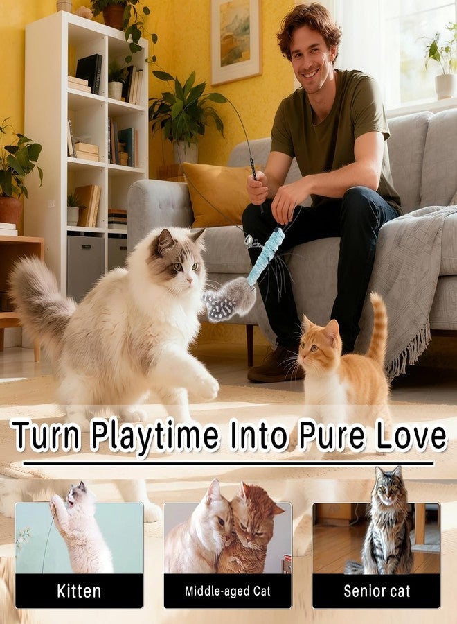 Walfront Interactive Cat Toy, Blue Dragonfly Feather Replacement Wand for Indoor Cats & Kittens - Stimulates Hunting Instinct, Relieves Boredom & Anxiety, Happy & Engaging Play for Busy Cat Parents - Image 5