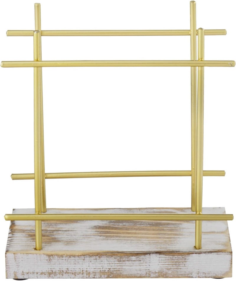 MyGift Metal Napkin Holder with Shabby Whitewashed Solid Wood Base Dining Table Square Napkin and Cocktail Serviette Dispenser Rack Kitchen and Dining Accessories - Image 5
