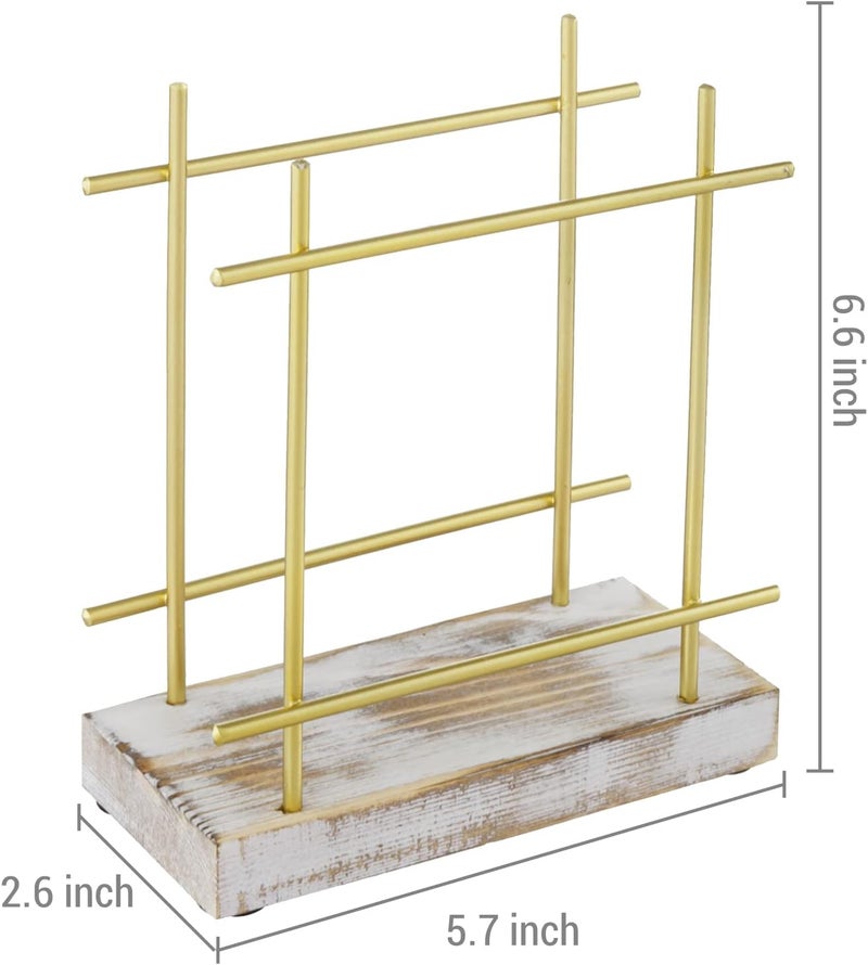 MyGift Metal Napkin Holder with Shabby Whitewashed Solid Wood Base Dining Table Square Napkin and Cocktail Serviette Dispenser Rack Kitchen and Dining Accessories - Image 4