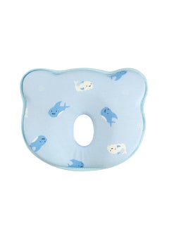 BASEEFY Memory Foam Baby Head Shaper Pillow to Prevent Flat Head SyndromeNew Borns Pillow to Prevent Flat HeadHead Shaping Pillow for Infants 018 Months Blue Whale