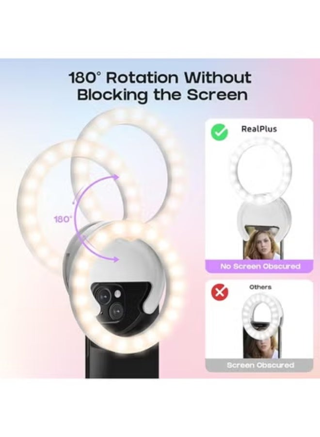 رينج لايت للموبايل يُثبت بالكليب – قابل للدوران وقابل للشحن – مثالي للتصوير والمكياج - Image 4
