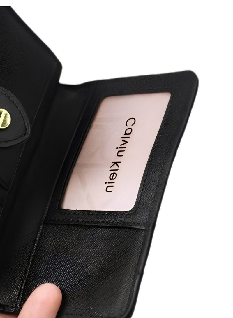 كالفن كلاين جينز محفظة ثلاثية الطي من كالفن كلاين بشعار منقوش - أسود - Image 5