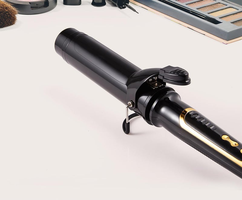 Lanvier 1 1/2 Inch Curling Iron 1.5" Barrel Curling for Medium & Long Hair with Soft and Relax Curls, Up to 450Â°F Worldwide Voltage (100-240V) Hair Curler for Traveling, Hair Waving Style Tool â€“ Black - Image 5