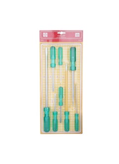 Taparia TAPARIA 1013 Hanging Pouch Screw Driver Kit (Set of 8), green & chrome, 8 screw driver 713, 922, 725, 828, 912, 712, 937, p5 861 75  - Image 1