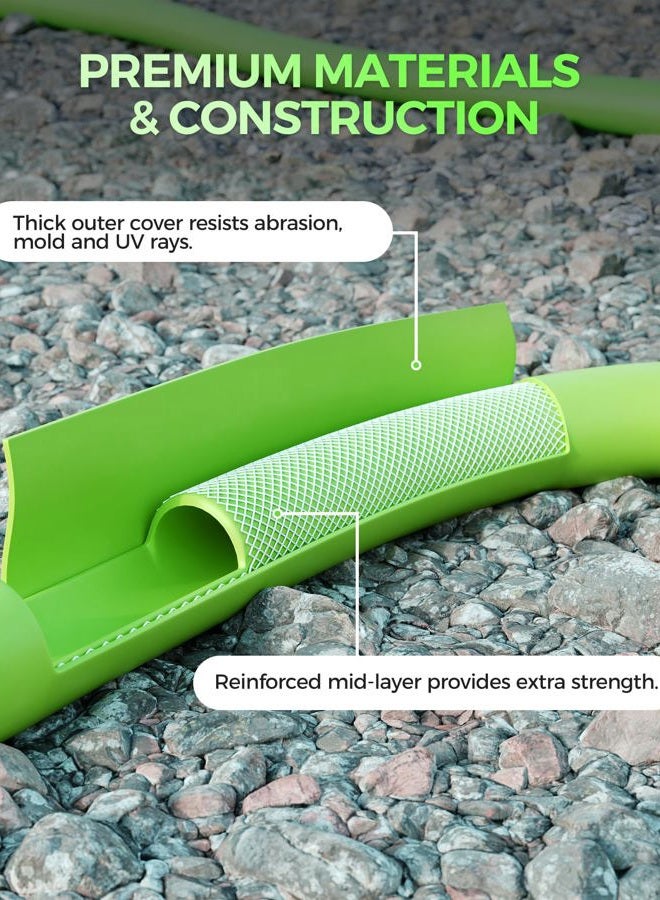 WILAWELS Garden Hose 75 FT x 5/8″, Kink-Free Water Hose with Swivel Handle, Solid Aluminum Fittings, Lightweight, Heavy Duty, Flexible Green Hose, Burst 450 PSI, for Lawns, Yards G75GH06 - Image 4