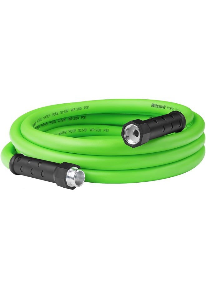 WILAWELS Garden Hose 75 FT x 5/8″, Kink-Free Water Hose with Swivel Handle, Solid Aluminum Fittings, Lightweight, Heavy Duty, Flexible Green Hose, Burst 450 PSI, for Lawns, Yards G75GH06 - Image 1