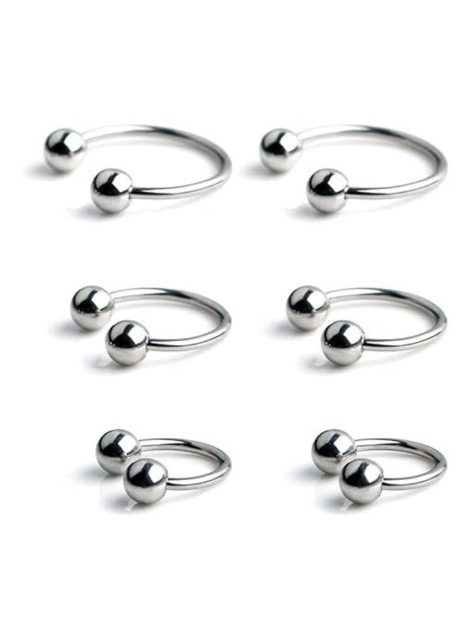 Forbidden Body Jewelry Horseshoe Septum Rings Internally Threaded Small Nose Hoop Surgical Steel (3PCS) SPHS4 - Image 2