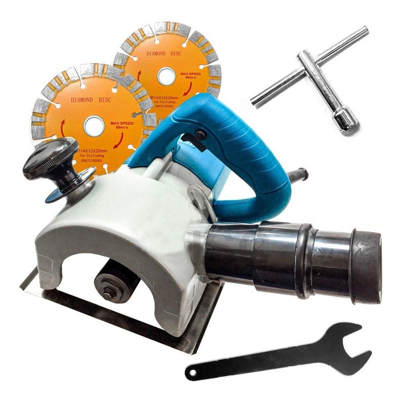 ISC ISC DZR110 1600 W Electric Wall ChaserSlotting Steel Concrete Cutting Machine Handheld Tile Groove Cutter Cutter Blue - Image 1