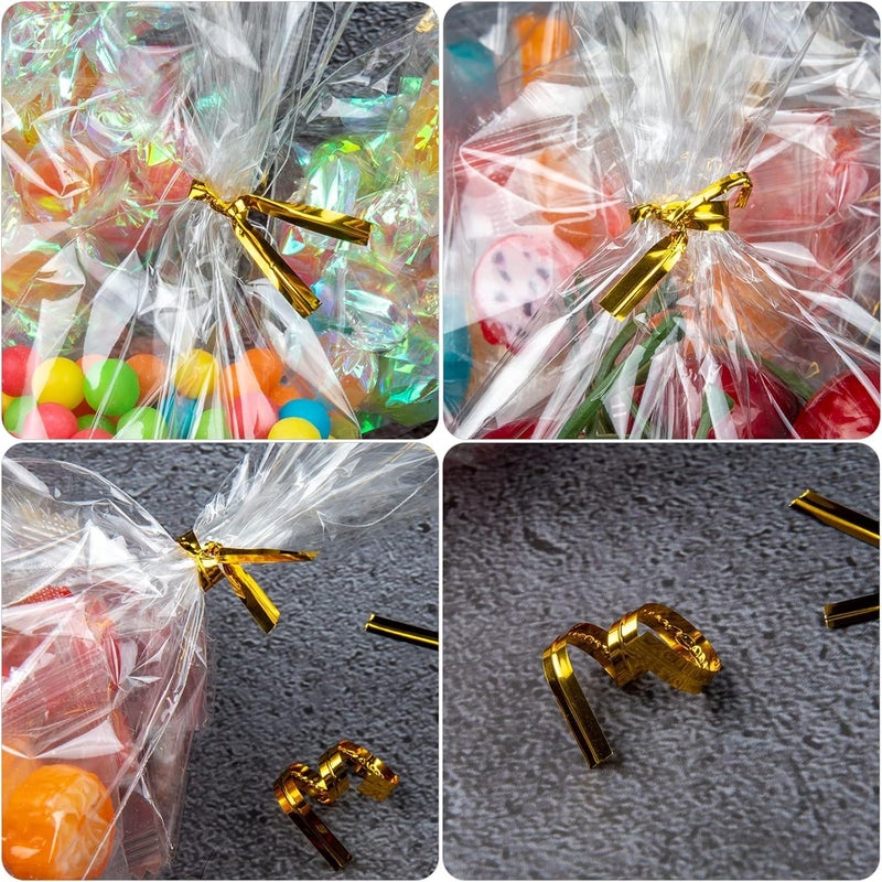 Labeol 100pcs Cellophane Bags 7X14 Popcorn Bags Treat Bag with Ties Goodie Clear Gift Bag for Packaging Party Favor Cookie Candy Bakery Plastic Cellophane Wrap - Image 5