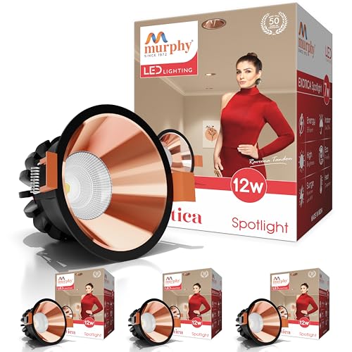 Murphy Exotica 12W COB LED Spot Light for Ceiling | Premium Rose Gold Finish | 1200 Lumens Warm White (3000K) Downlight | Aluminium Body | 4kV Surge Protection | 2 Year Warranty | Pack of 4 - Image 1