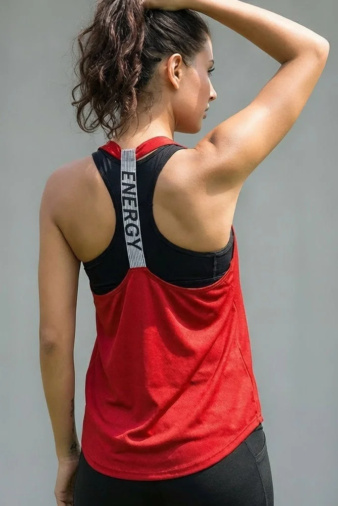 Svl Red Yasmine Racerback Padel & Tennis T-shirt for Women | Best Price UAE