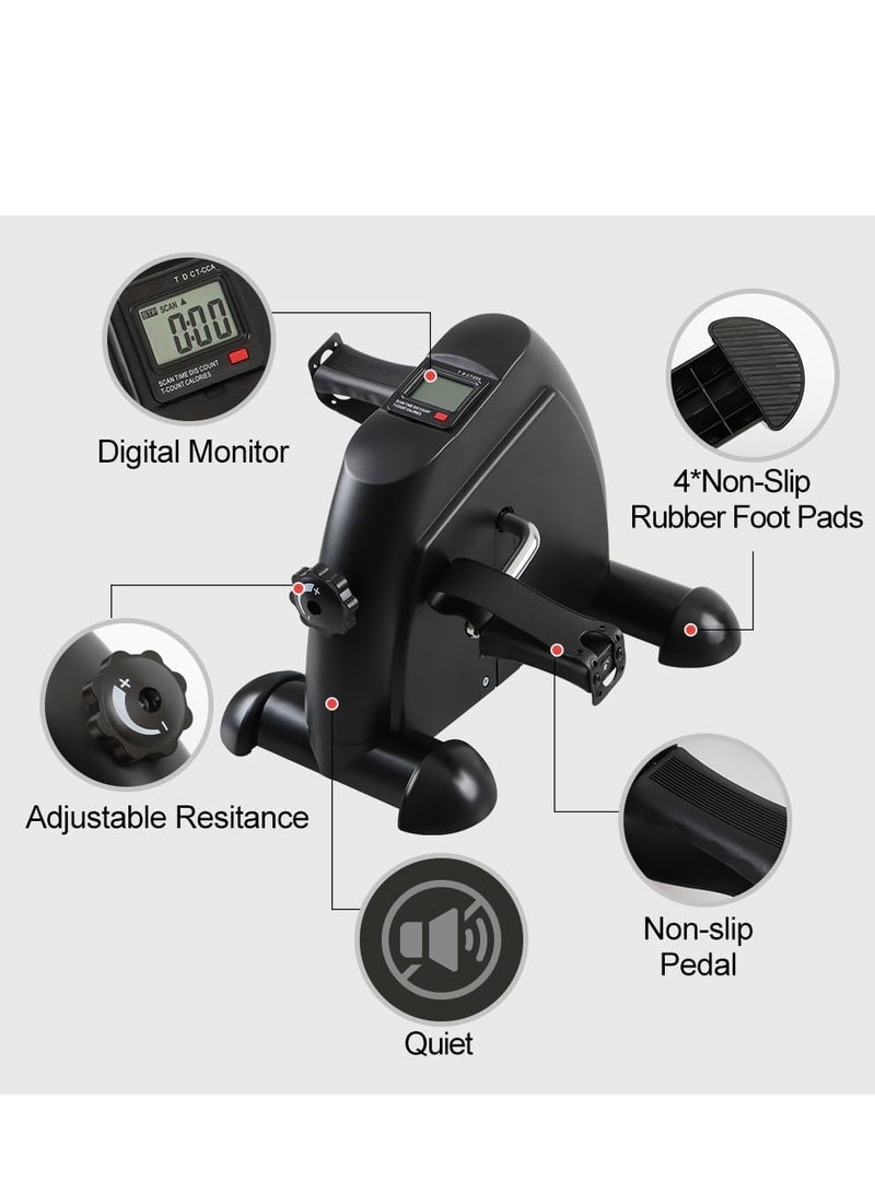 Generic Mini Exercise Bike Under Desk Bike for Arm Leg Training Pedal Exerciser with LCD Display for Home Gym Office Workout  - Image 4