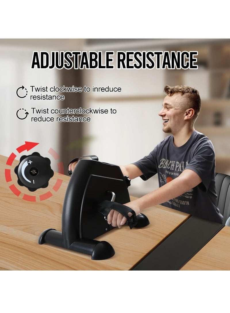 Mini Exercise Bike Under Desk Bike for Arm Leg Training Pedal Exerciser with LCD Display for Home Gym Office Workout