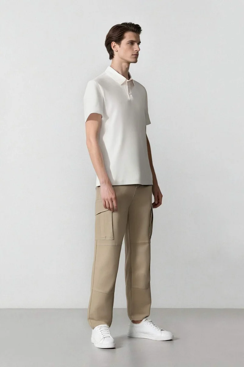Defacto  Loose Comfortable Fit Wide Leg Gabardine Cargo Pants for Men | Best Price UAE