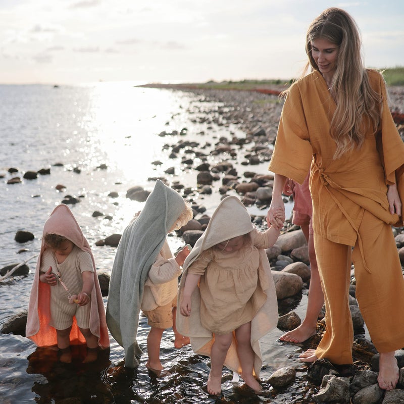 mushie Baby Hooded Towel | Organic Cotton (Blush) - Image 5