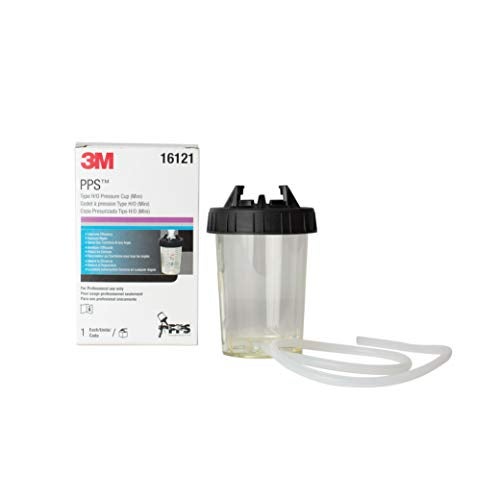 3M PPS (Original Series) H/O Pressure Cup with Air Hose, 16121, Mini, 6 oz, Use w/ 3M Accuspray HGP Spray Gun for Thick High-Viscosity Paints, Stains, Varnishes, Coatings and Primers, 1 Pack - Image 1