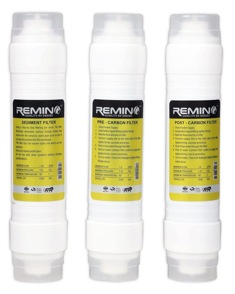 REMINO Remino RO Service kit with Membrane of Carbon and Sediment Filter 80 GPD Membrane Mineral UF membrarane  - Image 2