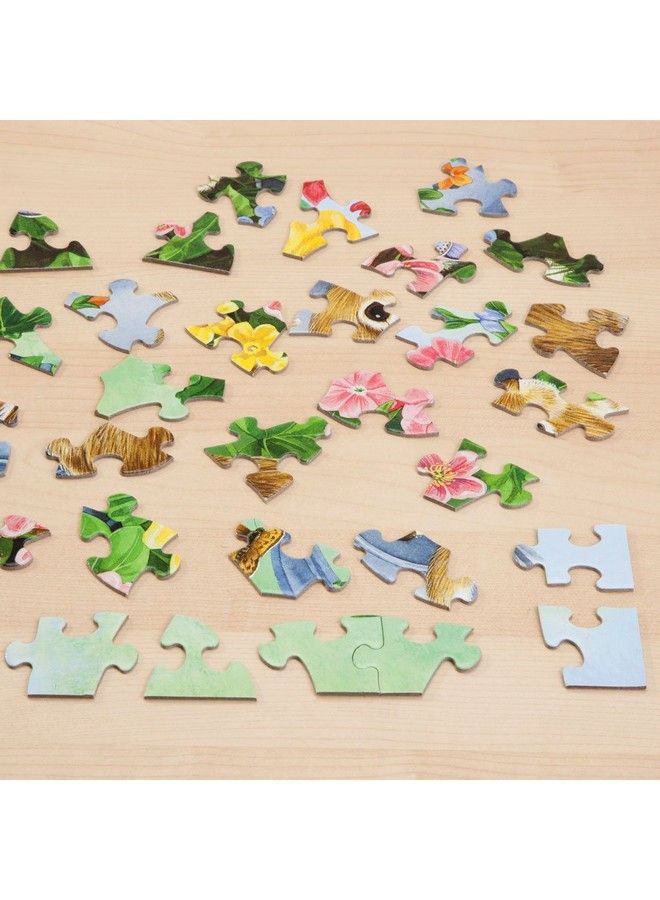 Bits and Pieces 100 Piece Large Piece Family Jigsaw Puzzle For Adults & Kids 15" X 19" Cats In Flower Pots 100 Pc Kitten Colorful Bloom Butterfly Sweet Cute Garden Jigsaw By Makiko - Image 4