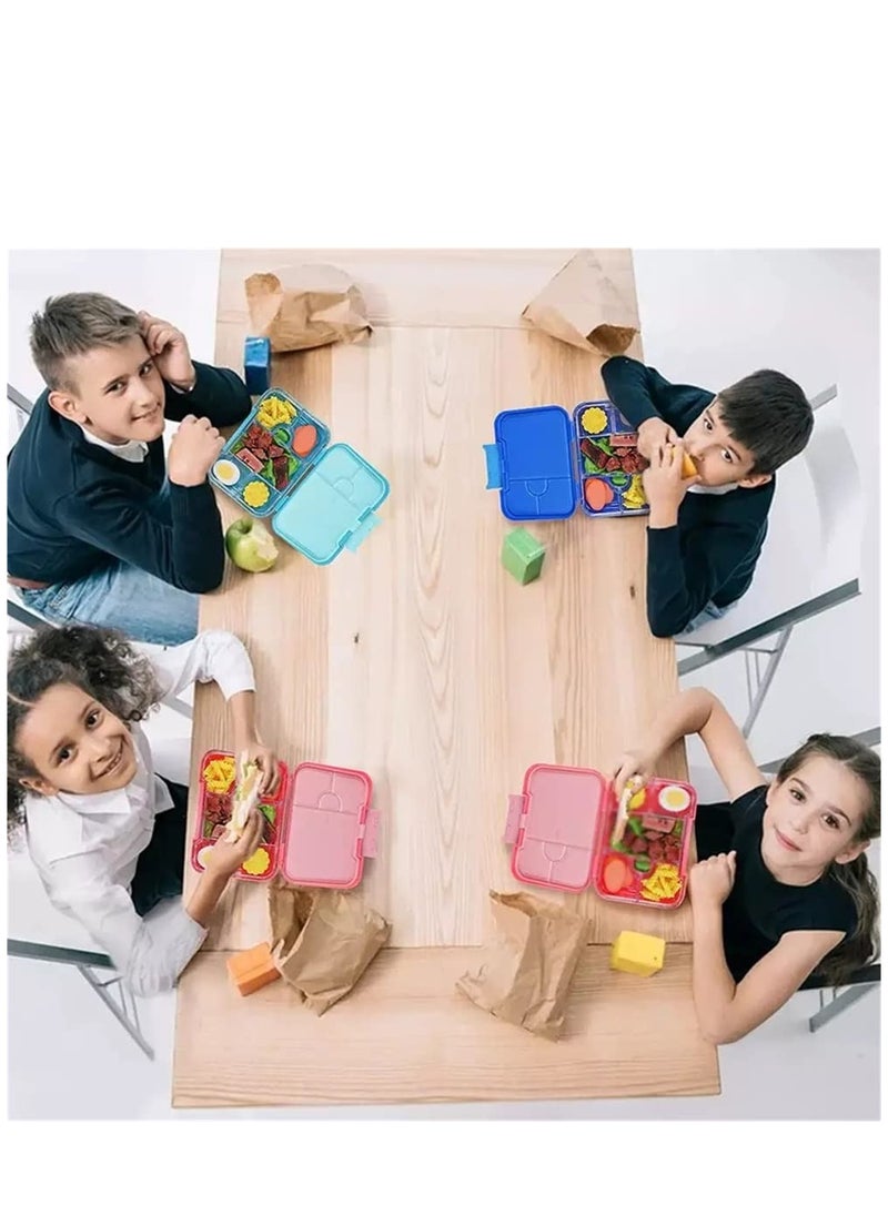 Arabest - Bento Box 4/6 Compartments,BPA Free Kids Bento Box Toddler Lunch Box ,Ideal for Portioning Leakproof Toddler Bento Box Suitable for Children 3-7 Years,Blue - Image 1