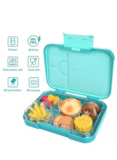 Arabest Bento Box 4/6 Compartments,BPA Free Kids Bento Box Toddler Lunch Box ,Ideal for Portioning Leakproof Toddler Bento Box Suitable for Children 3-7 Years,Blue  - Image 2