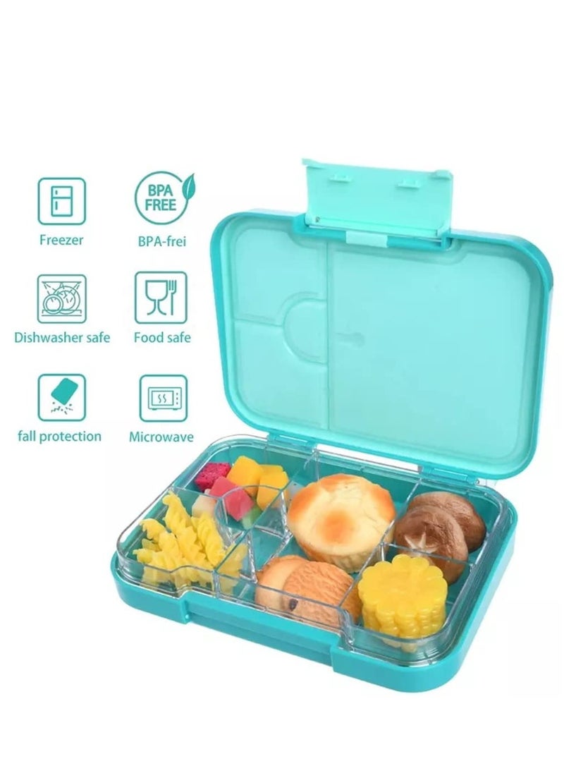 Arabest - Bento Box 4/6 Compartments,BPA Free Kids Bento Box Toddler Lunch Box ,Ideal for Portioning Leakproof Toddler Bento Box Suitable for Children 3-7 Years,Blue - Image 1