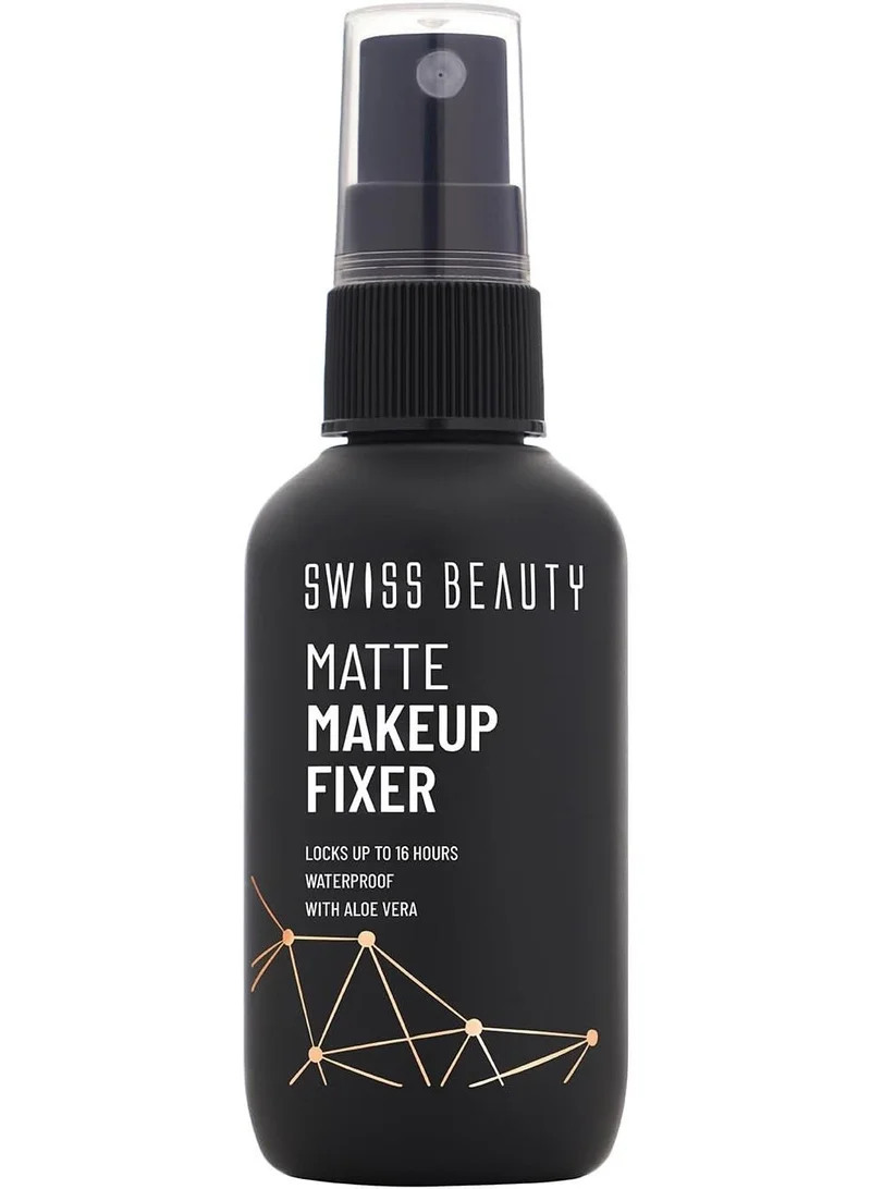 سويس بيوتي Swiss Beauty Matte Makeup Fixer | 16 Hours Matte Finish | With Vitamin E and Aloe Vera | Waterproof | 70ml