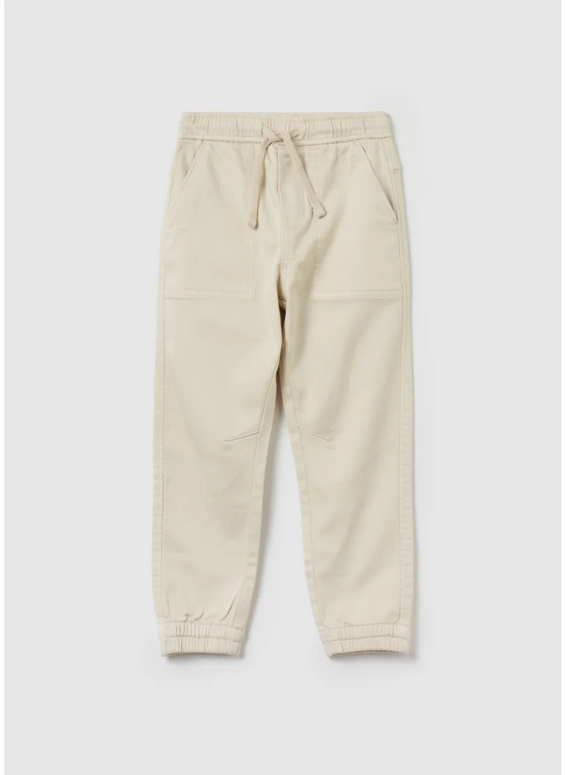 Ovs Stretch cotton joggers with drawstring