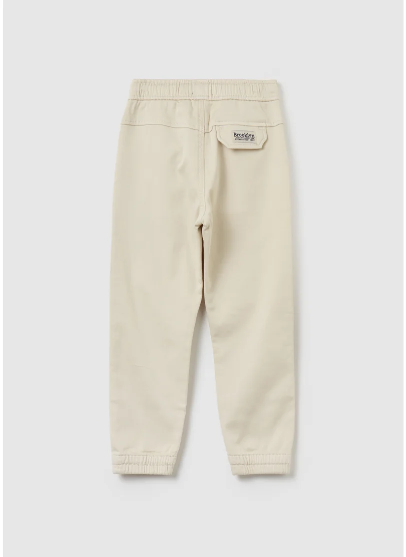 Ovs Stretch cotton joggers with drawstring