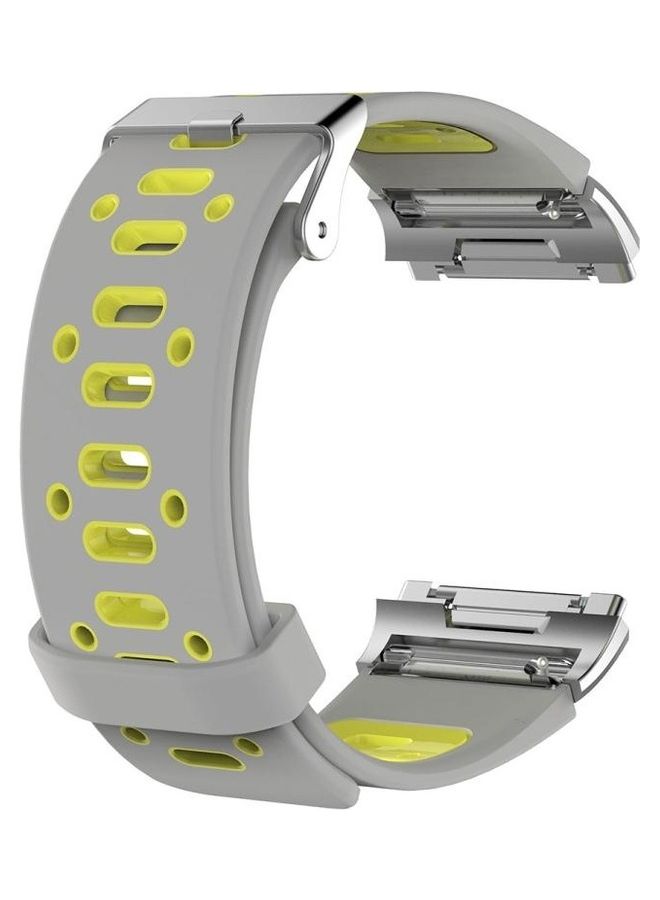 Loquat Two-tone Silicone Replacement Wrist Strap Watchband For Fitbit Ionic Grey/Yellow