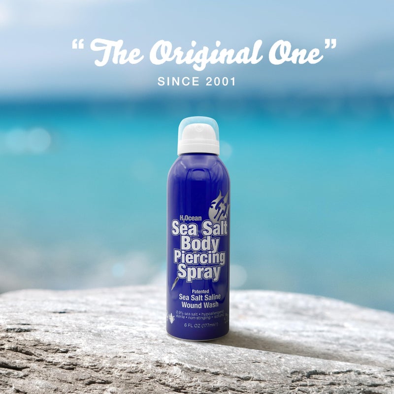 H2Ocean Sea Salt Body Piercing Spray - Saline Piercing Spray for Piercings & Body Modifications - Drug-, Preservative- & GMO-Free Vegan Piercing Aftercare - 6 oz - Image 5