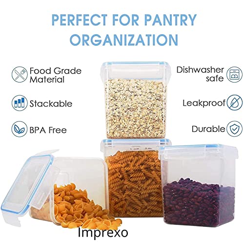 IMPREXO Air Tight Food Storage Containers Kitchen Containers For Storage Set Plastic Storage Box For Kitchen Airtight Containers Storage Jar Set For Kitchen Storage (Pack of 10, 1550 ML) - Image 2