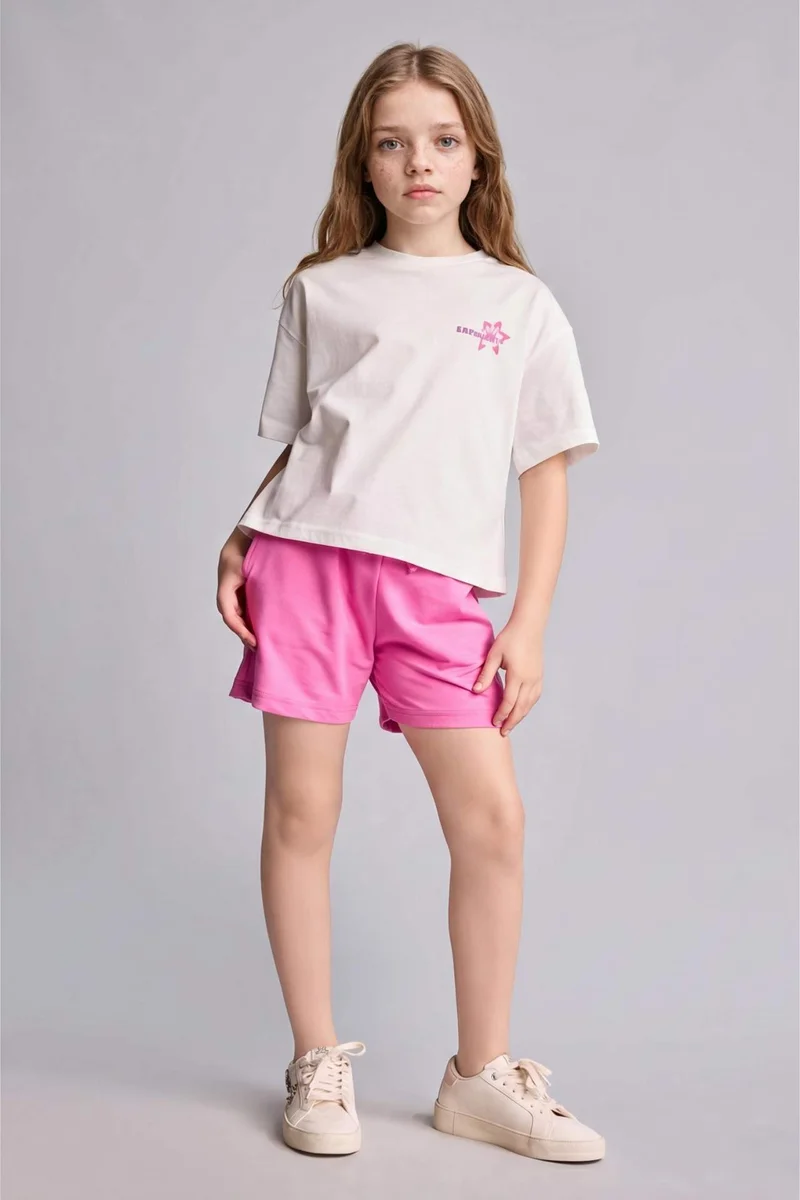 ديفاكتو Girl Shorts T-Shirt 2 Piece Set