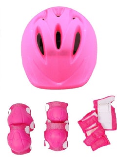 BIRLIK OYUNCAK Toy Strong Plastic High Density Styrofoam Children Scooter Bike Skateboard Skate Helmet And 6 Piece Knee Pads Elbow Pads Protection Set Helmet Set Pink  - Image 1